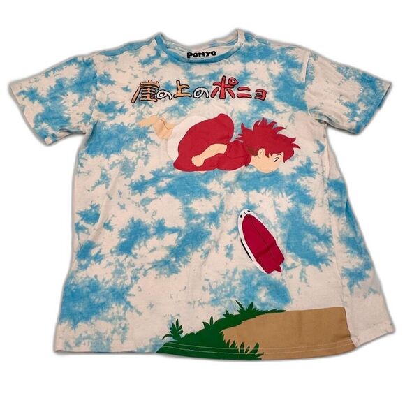 Her Universe Other - Ponyo Her Universe Embroidered Tie Dye Clouds Flying Tee T-Shirt Adult XS